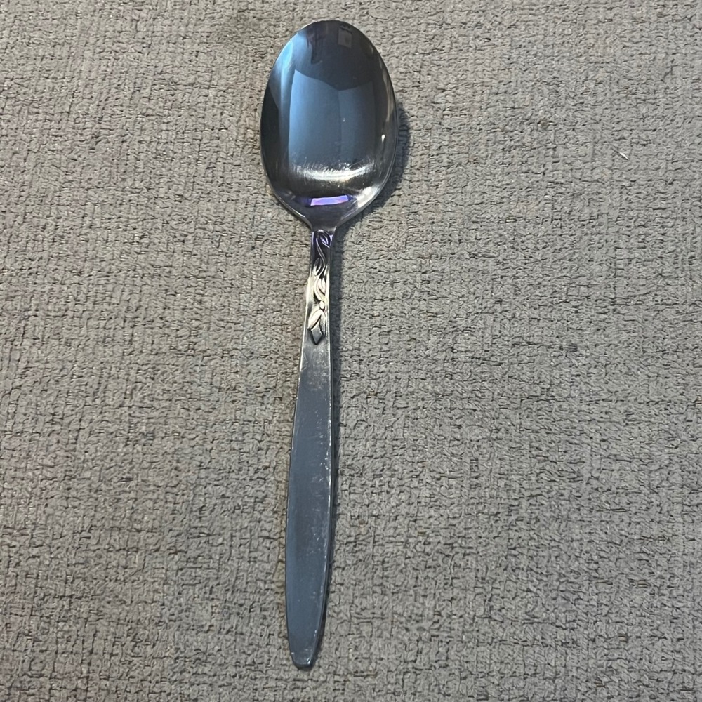 Amefa Stainless Holland Tablespoon Floral Scroll Tapered Handle Silverware Spoon